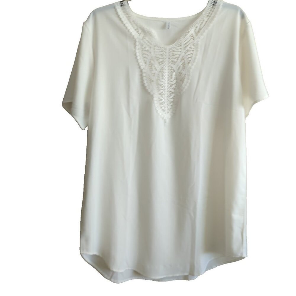 Bathing Suit Swim Cover Up Top 2XL White Crochet Fashion Beach Summer-481lp